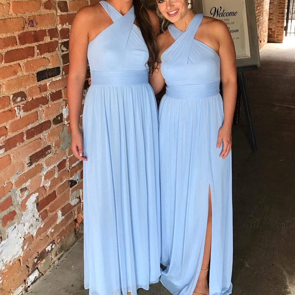 Light blue bridesmaid dress. Size 6. Worn once.